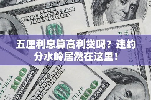 济南五厘利息算高利贷吗？违约分水岭居然在这里！