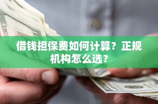 济南借钱担保费如何计算？正规机构怎么选？